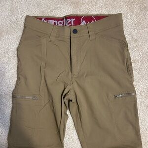 Wrangler Tan Work Utility Pants with Zippered Thigh Pockets